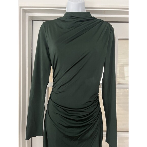 Lapointe Green Ruched Mock-Neck Jersey Column Gown Size Large - Picture 10 of 10
